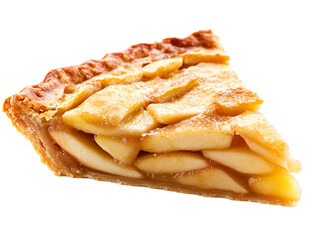 Delicious Piece of Apple Pie on Isolated White Background