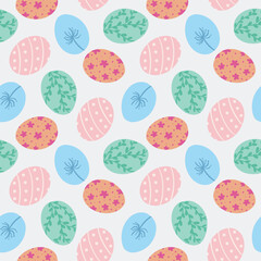 Colorful Easter holiday eggs seamless pattern illustration