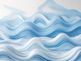 A repeating wave pattern in soft blue and white tones, mimicking ocean currents,