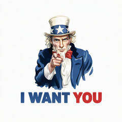 Uncle Sam in his classic 'I WANT YOU' pose
