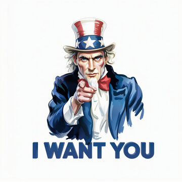 Uncle Sam in his classic 'I WANT YOU' pose