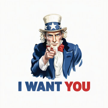 Uncle Sam in his classic 'I WANT YOU' pose