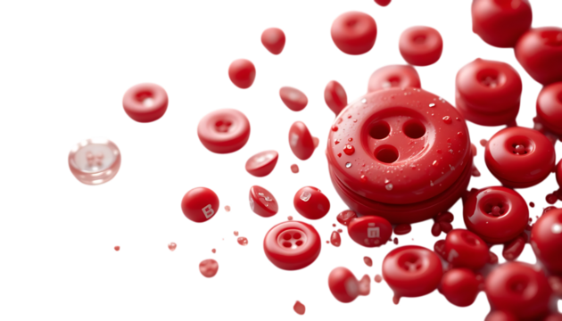 red button bead - Powered by Adobe