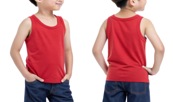 vibrant red tank top mockup showcases stylish design perfect for casual wear. Ideal for summer outfits and playful moments