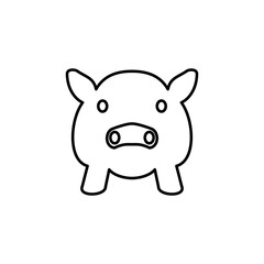pig icon, simple flat style, illustration, logo sign symbol pictogram template, for ui or ux isolated on white for mobile app, editable