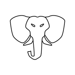 elephant head icon, simple flat style, illustration, logo sign symbol pictogram template, for ui or ux isolated on white for mobile app, editable
