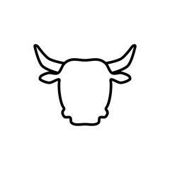 cow head icon, simple flat style, illustration, logo sign symbol pictogram template, for ui or ux isolated on white for mobile app, editable
