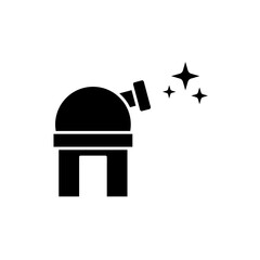 observatory icon, simple flat style, illustration, logo sign symbol pictogram template, for ui or ux isolated on white for mobile app, editable