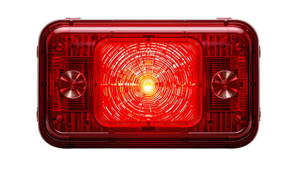 red emergency light close up view