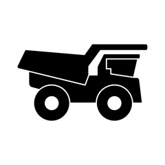 mining truck icon, simple flat style, illustration, logo sign symbol pictogram template, for ui or ux isolated on white for mobile app, editable	