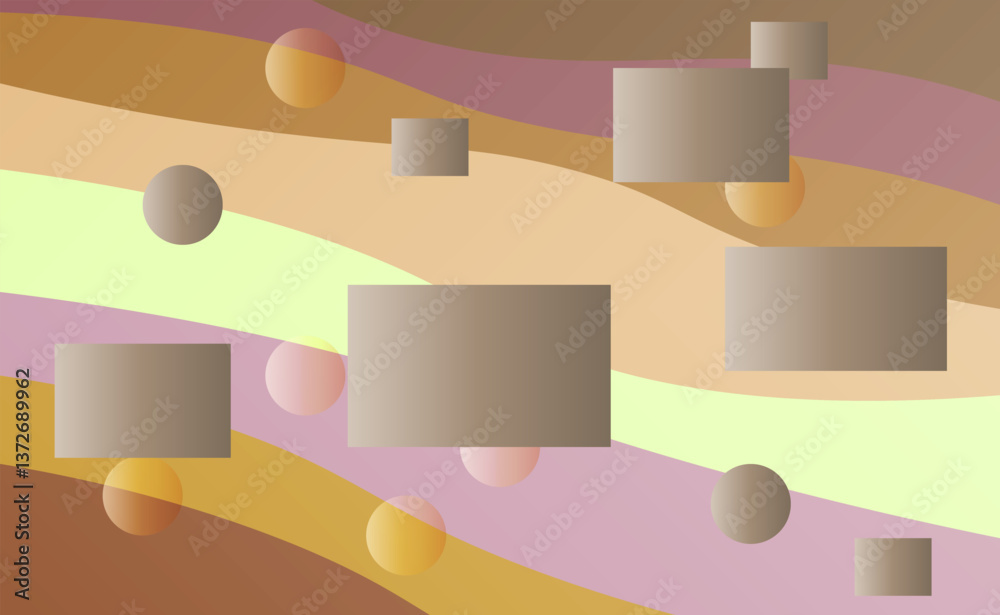 Fototapete blurred decorative design in abstract style with geometric shapes. template for your brand book.