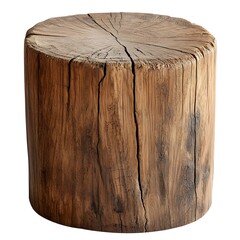 Rustic Round Wooden Log Stool with Natural Textures and Organic Shape Ideal for Home Decor