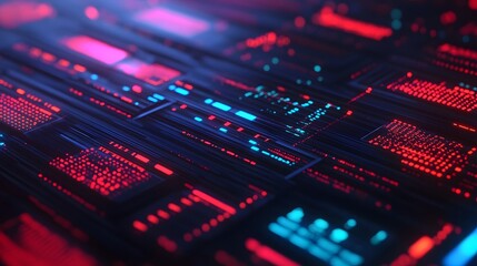 Obraz premium Futuristic 3D Market Interface with Real-Time Data Analytics and AI-Driven Financial Trends