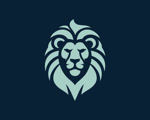 Lion head mascot icon vector illustration. black and white lion logo design template