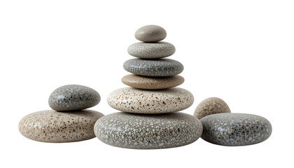 Natural stacked smooth stones in a balanced arrangement png
