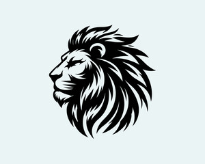 Lion head icon vector. Silhouette simple. Flat style lion. Lion face logo design template. Vector illustration Animal Logotype concept. 
