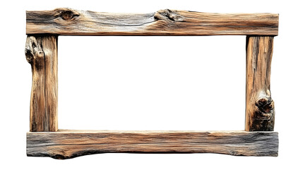 Wooden picture frame Old rustic wooden frame isolated on white background 