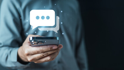 Chat communication social media internet. Chatting contact message typing talk.