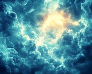 Fototapeta premium Beautiful ethereal celestial clouds with bright light shining through them