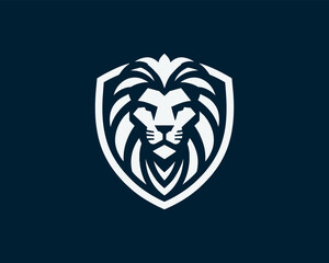 Lion Logo Design Vector Template. Elegant Lion Head Icon in Black and White Illustration.
