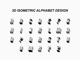 3D ISOMETRIC ALPHABET DESIGN