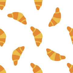Croissant Seamless pattern background ideal for wrapping paper, fabric, textile etc.