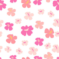  Hibiscus Flowers Seamless pattern background ideal for wrapping paper, fabric, textile etc. © reddish