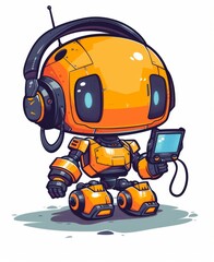 Mechanical creature cuteness Industrial paintings blended with desertpunk in vivid vector design