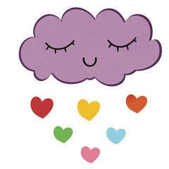 pink heart on white background