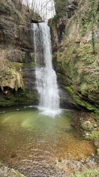 The Fermona Waterfall in Ferrera di Varese, Lombardy, Italy