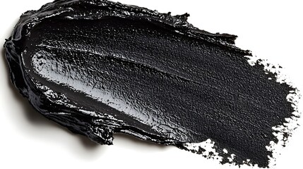 Fototapeta premium Abstract Black Paint Splash Creating A Smooth Texture On White Canvas Background