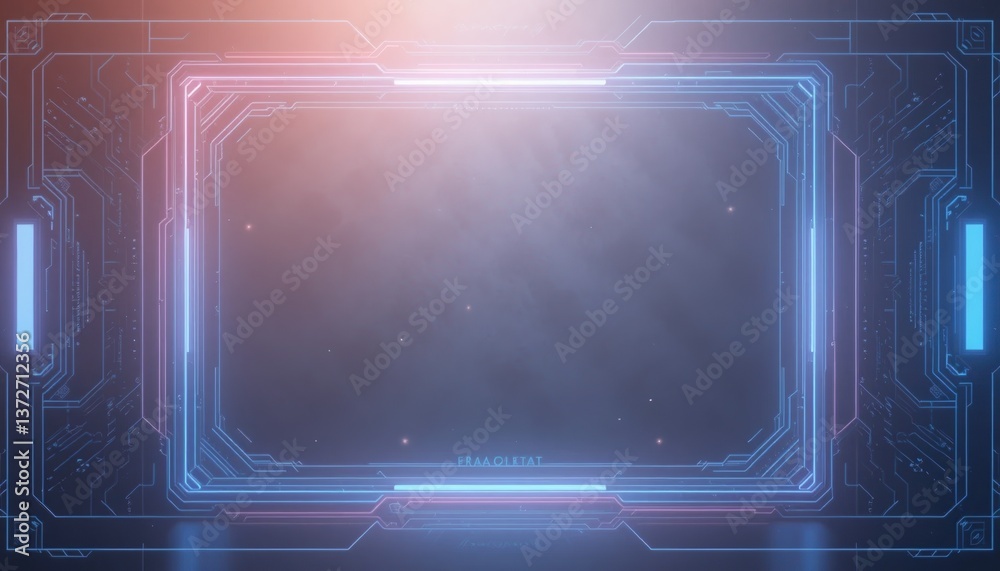 Poster futuristic technology interface display virtual space digital graphics modern environment abstract v
