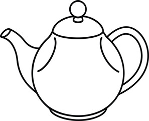 Teapot Line Art Vector