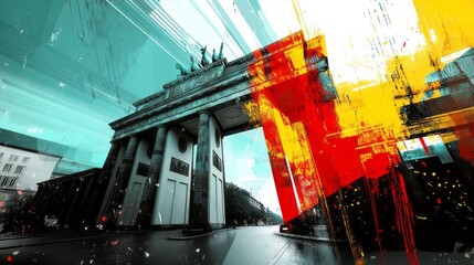 Obraz premium Brandenburg gate in berlin displayed with abstract artistic flair