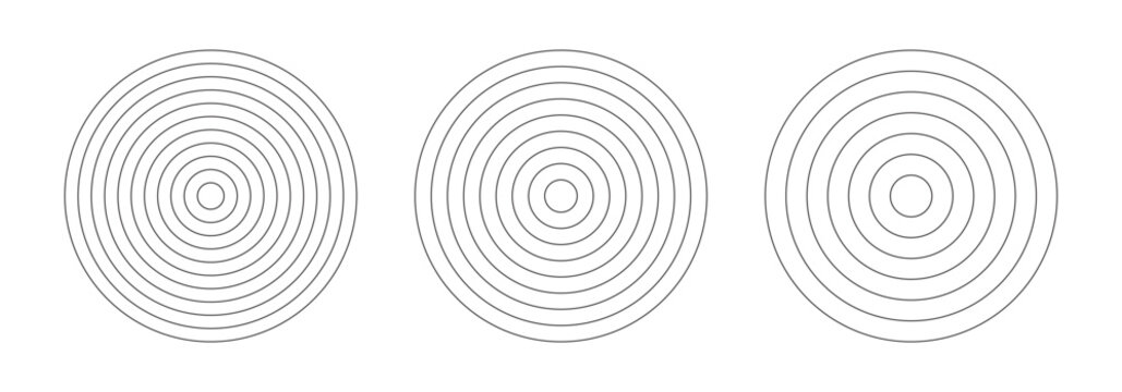 Polar grids concentric circles 6, 8, 10. Wheel of life. Habits tracker. Set of circle diagrams divided on six, eight, ten segments. Blank polar graph paper. Graphic template.	