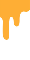  melted honey on white background. flowing honey illustration for label or packaging design. dripping yellow paint. wavy liquid corner. melting slime. abstract honey dripping pattern.