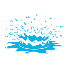 Water splash icon. Set different liquid shapes and silhouettes. Water drop Splash with droplet. Vector illustration eps 10