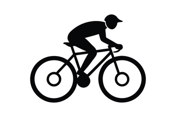 Fototapeta premium Silhouette design of a cyclist riding a bicycle vector art illustration.eps