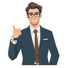 vector businessman giving thumbs up