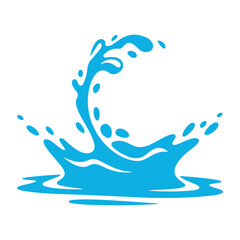 Water splash icon. Set different liquid shapes and silhouettes. Water drop Splash with droplet. Vector illustration eps 10