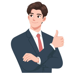 vector businessman giving thumbs up