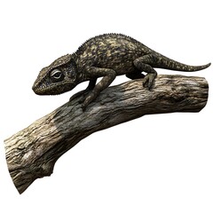 Naklejka premium Detailed Lizard Climbing on a Branch in a Natural Outdoor Environment