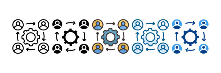 Collaborative Tools Icon Set Multiple Style Collection