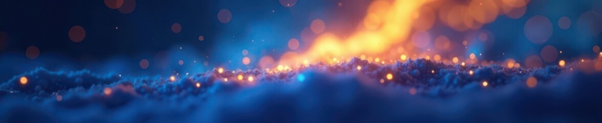 Fototapeta premium Abstract blue and yellow light rays intersect , bright, optical