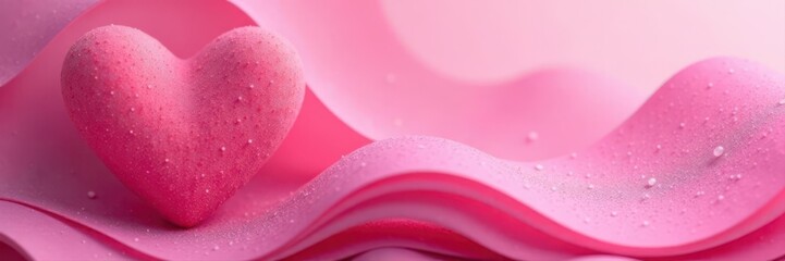 Obraz premium Abstract pink texture, delicate lines form loving heart shape background , lines, heart, wallpaper