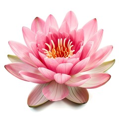Lotus Isolated on White Background. Beautiful Lotus Flower