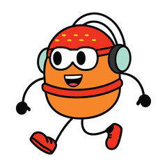 happy smiley face with headphones