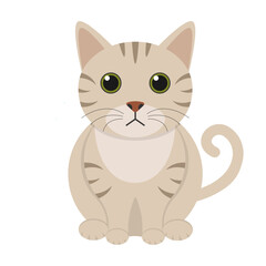 Fototapeta premium Adorable and Cute Cartoon Cat Illustration Featuring Big Eyes and a Playful, Fun Expression