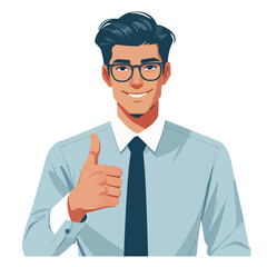 vector businessman giving thumbs up