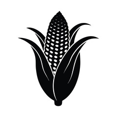  corn vector silhouette on white background